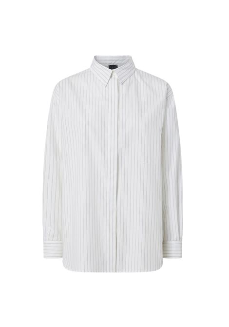 Camicia Pinko donna 104026 A2FH Bridport bianca oversize popeline a righe PINKO | Camicie | 104026 A2FHZPZ